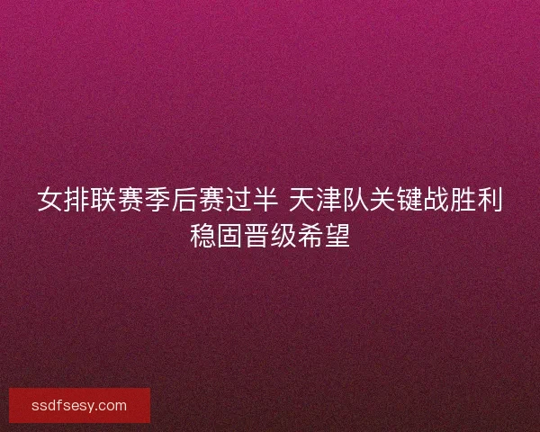女排联赛季后赛过半 天津队关键战胜利稳固晋级希望